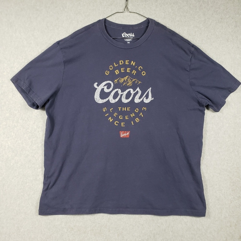 Coors Banquet Shirt 2XL Blue Golden Beer Legend Since 1873 Western Graphic Tee